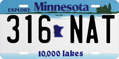 MN license plate 316NAT
