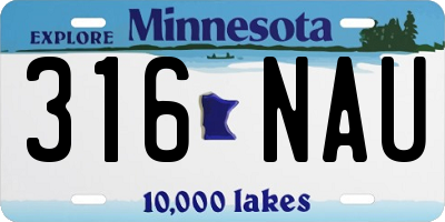 MN license plate 316NAU