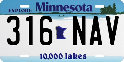 MN license plate 316NAV