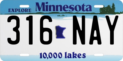 MN license plate 316NAY