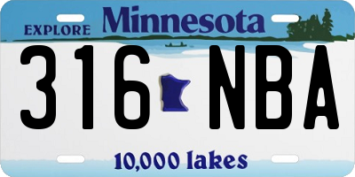 MN license plate 316NBA