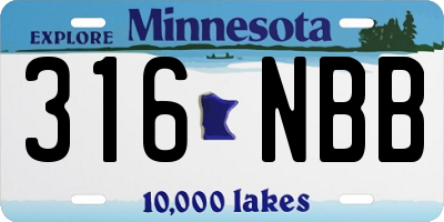 MN license plate 316NBB