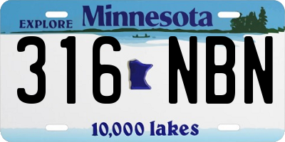 MN license plate 316NBN