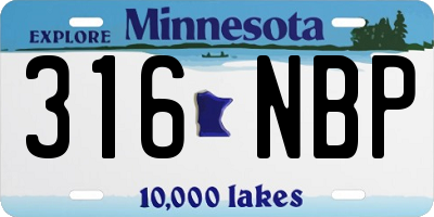 MN license plate 316NBP