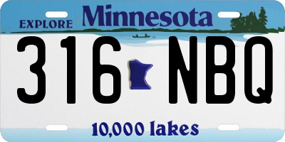 MN license plate 316NBQ