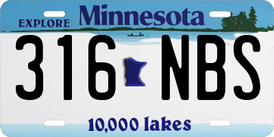 MN license plate 316NBS