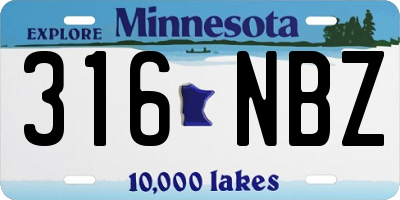 MN license plate 316NBZ