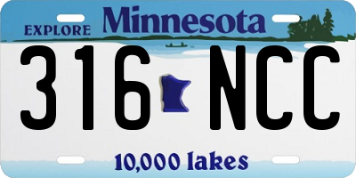 MN license plate 316NCC