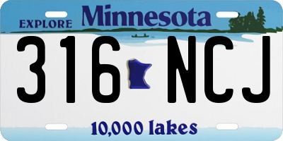 MN license plate 316NCJ