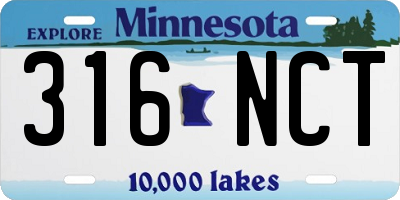 MN license plate 316NCT