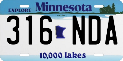 MN license plate 316NDA