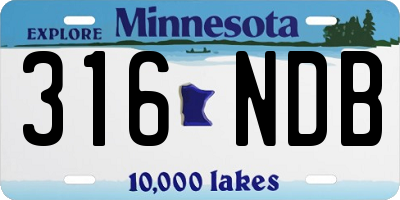 MN license plate 316NDB
