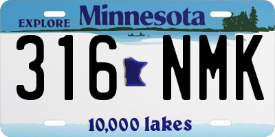 MN license plate 316NMK
