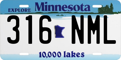 MN license plate 316NML