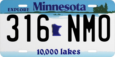 MN license plate 316NMO