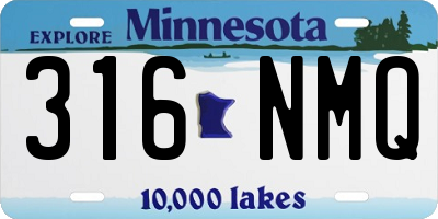 MN license plate 316NMQ