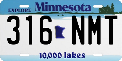 MN license plate 316NMT