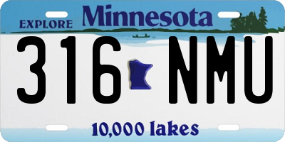MN license plate 316NMU