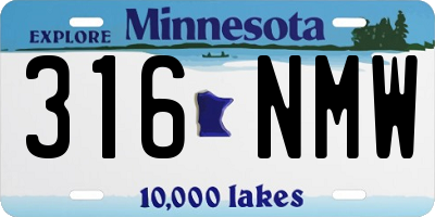 MN license plate 316NMW