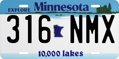 MN license plate 316NMX