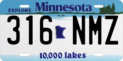 MN license plate 316NMZ