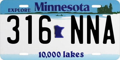 MN license plate 316NNA