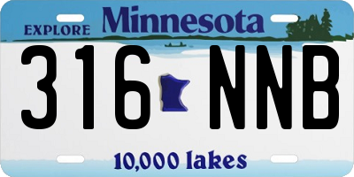 MN license plate 316NNB