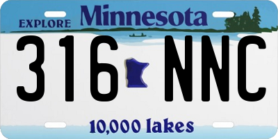 MN license plate 316NNC