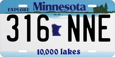 MN license plate 316NNE