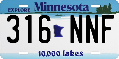 MN license plate 316NNF