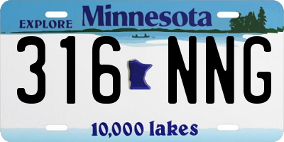 MN license plate 316NNG