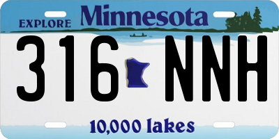MN license plate 316NNH