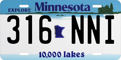 MN license plate 316NNI
