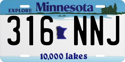 MN license plate 316NNJ