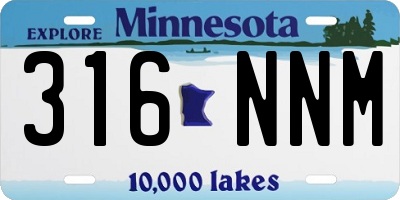 MN license plate 316NNM