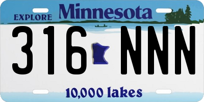 MN license plate 316NNN