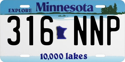 MN license plate 316NNP