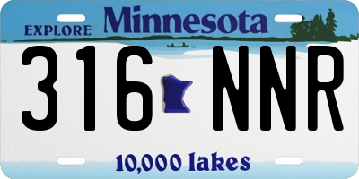 MN license plate 316NNR