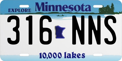 MN license plate 316NNS