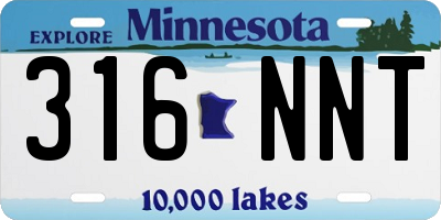 MN license plate 316NNT