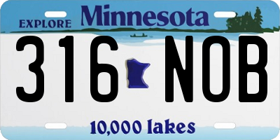 MN license plate 316NOB