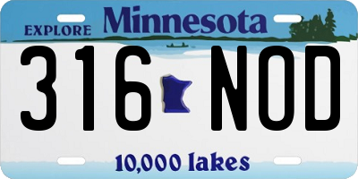 MN license plate 316NOD