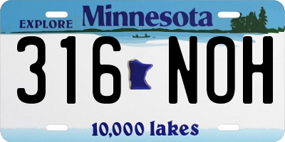 MN license plate 316NOH