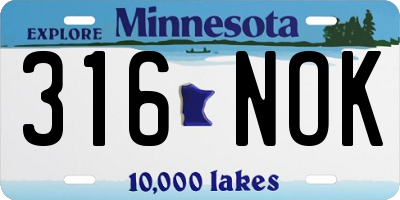 MN license plate 316NOK