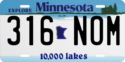 MN license plate 316NOM