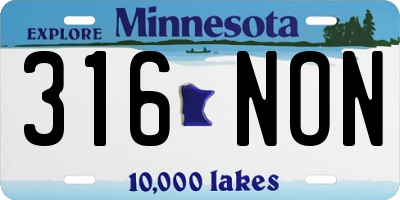 MN license plate 316NON