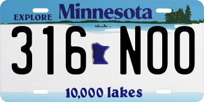 MN license plate 316NOO