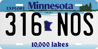 MN license plate 316NOS