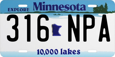 MN license plate 316NPA