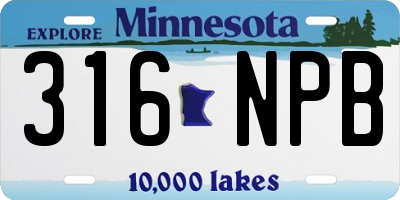 MN license plate 316NPB